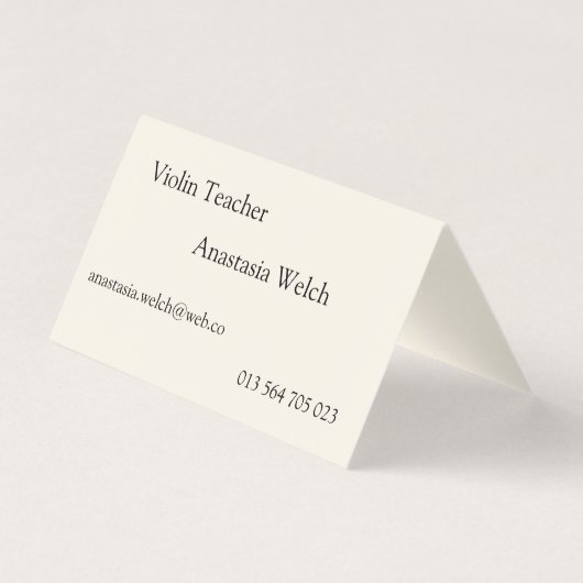 Geigenlehrer Visitenkarten (Rückseite)