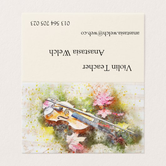 Geigenlehrer Visitenkarten (Außenseite Aufgefaltet)