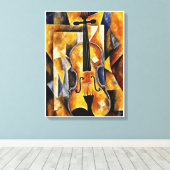 Geigenmalerei mit geometrischer Kunst Leinwanddruck (Insitu (Holzboden))