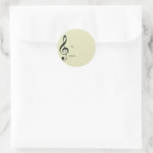 Geigenmusik Runder Aufkleber (Tasche)