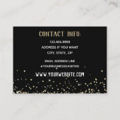 Geigenunterricht Gold Glitzer Visitenkarte (Rückseite)