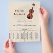 Geigenunterrichts Flyer mit Abreißstreifen (Hand)