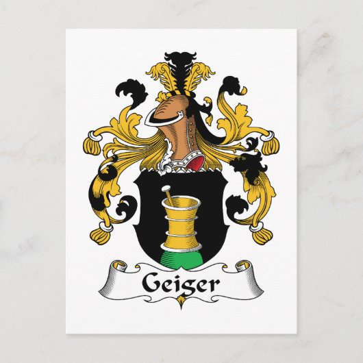 Geiger Familienwappen Postkarte (Vorderseite)