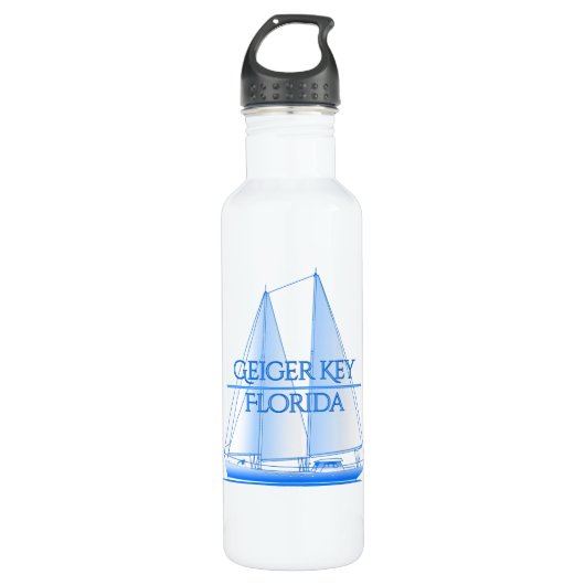 Geiger Key Coastal Nautical Segelschiff Edelstahlflasche (Vorderseite)