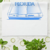 Geiger Key Coastal Nautical Segelschiff Geschirrtuch (Gefaltet)