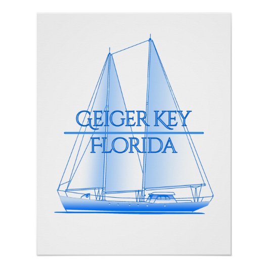 Geiger Key Coastal Nautical Segelschiff Poster (Vorderseite)