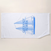 Geiger Key Coastal Nautical Segelschiff Strandtuch (Vorderseite)