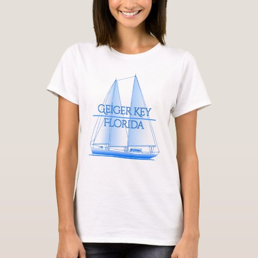 Geiger Key Coastal Nautical Segelschiff T-Shirt (Vorderseite)