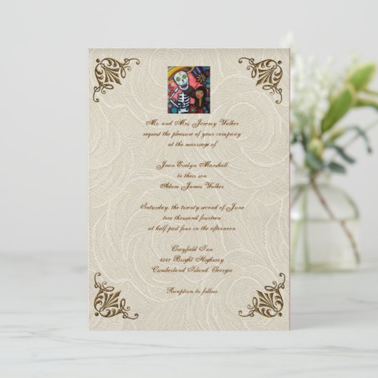 Geiger Tag der toten Hochzeit Einladung (Stehend Vorderseite)