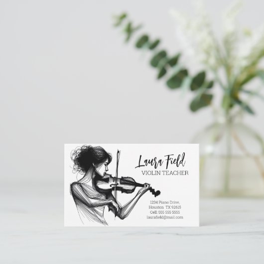 Geigerlehrer Visitenkarte (Stehend Vorderseite)