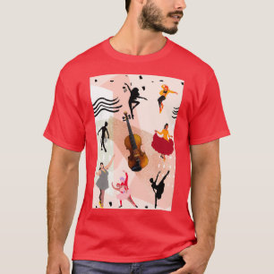 Geigermitte mit Retrohintergrund T-Shirt