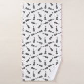 Geigermusik Muster CUSTOM HINTERGRUNDFARBE Badehandtuch (Badehandtuch)