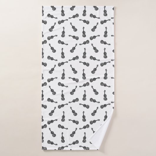 Geigermusik Muster CUSTOM HINTERGRUNDFARBE Badehandtuch (Badehandtuch)