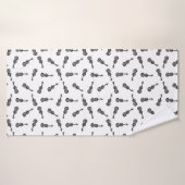 Geigermusik Muster CUSTOM HINTERGRUNDFARBE Badehandtuch (Badehandtuch)