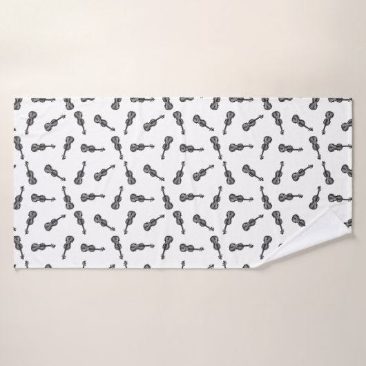 Geigermusik Muster CUSTOM HINTERGRUNDFARBE Badehandtuch (Badehandtuch)