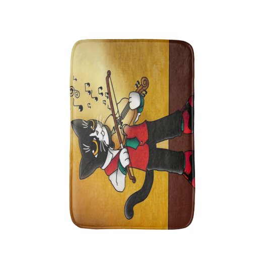 Geigermusikkatze Badematte (Vorderseite Vertikal)