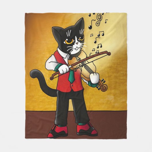Geigermusikkatze Fleecedecke (Vorderseite)