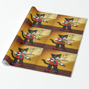 Geigermusikkatze Geschenkpapier