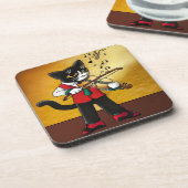 Geigermusikkatze Getränkeuntersetzer (Linke Seite)