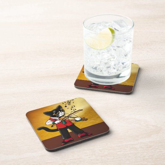Geigermusikkatze Getränkeuntersetzer (Rechte Seite)