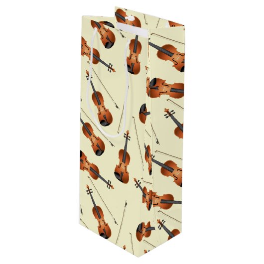 Geigermusiklehrer Geschenktüte Für Weinflaschen (Vorderseite Schrägansicht)