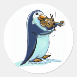 Geigerspieler Runder Aufkleber