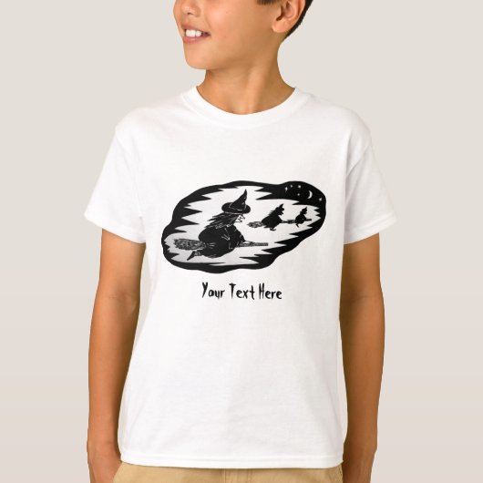 geile, fliegende Hexen auf Broomsticks halloween T-Shirt (Vorderseite)