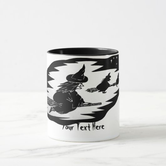 geile, fliegende Hexen auf Broomsticks halloween Tasse (Zentrum)