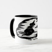 geile, fliegende Hexen auf Broomsticks halloween Tasse (Vorderseite Links)