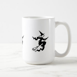 geile Hexe auf fliegendem Besenstiel Kaffeetasse