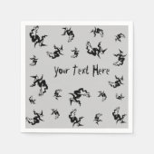 geile Hexe auf fliegendem Bestienhalloween Serviette (Vorderseite)