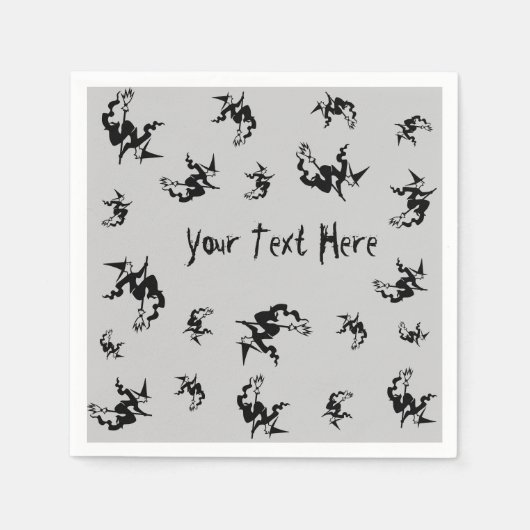 geile Hexe auf fliegendem Bestienhalloween Serviette (Vorderseite)