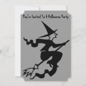 geile Hexe auf fliegendem Broomstick Spaß Party ei Einladung (Vorderseite)