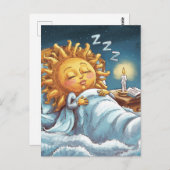 geile Sonne im Bett Postkarte (Vorne/Hinten)