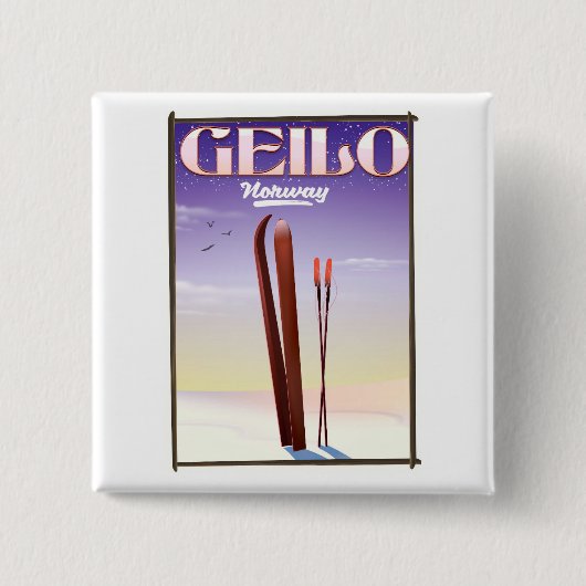 Geilo, Norwegisches Skipposter Button (Vorderseite)