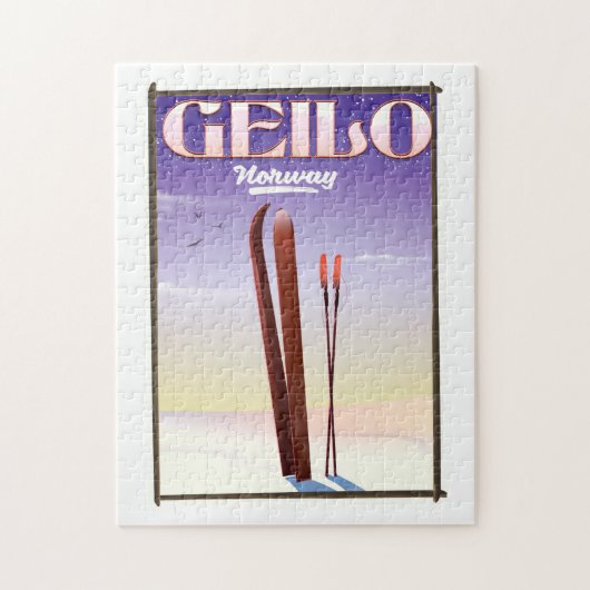 Geilo, Norwegisches Skipposter Puzzle (Vertikal)