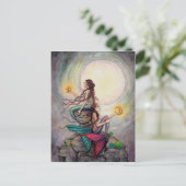 Geimini Mermaids Postcard Fantasy Art Postkarte (Stehend Vorderseite)