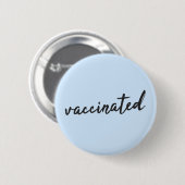 geimpft | Corona Blue Modern Handgeschriebener Cov Button (Vorne & Hinten)