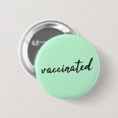 geimpft | Covid-19 Mint Green Modern Script Button (Vorne & Hinten)