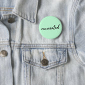 geimpft | Covid-19 Mint Green Modern Script Button (Beispiel)