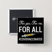 geimpft, Covid geimpft Button (Vorne & Hinten)