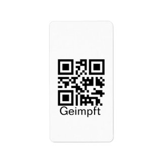 Geimpft mit QR-Code Adressaufkleber