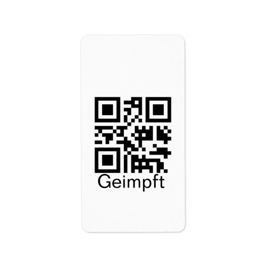 Geimpft mit QR-Code Adressaufkleber (Vorne)