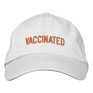 Geimpft, orange Text grau Bestickte Baseballkappe