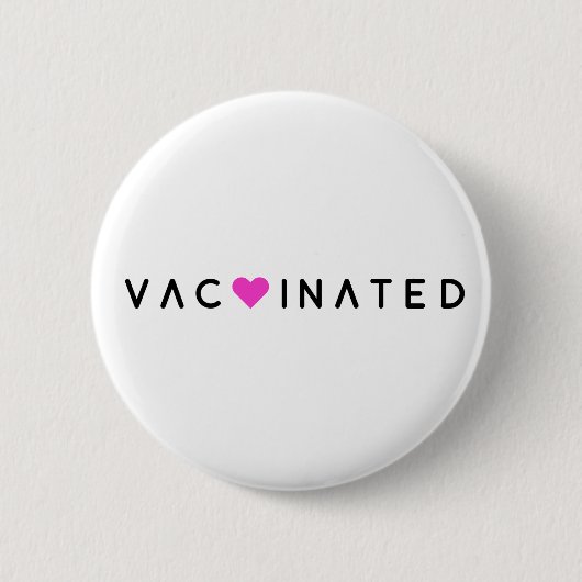 geimpft | Pink Heart Modern Covid-19 Button (Vorderseite)