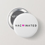 geimpft | Pink Heart Modern Covid-19 Button (Vorne & Hinten)
