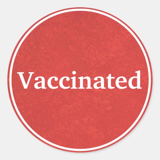 geimpft (rot) runder aufkleber (Vorderseite)