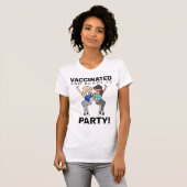 geimpft und zum Party bereit - Wein T-Shirt (Vorne ganz)