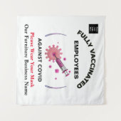 Geimpfte Geschäftsmitarbeiter gegen das Covid-Logo Wandteppich (Vorderseite (Horizontal))