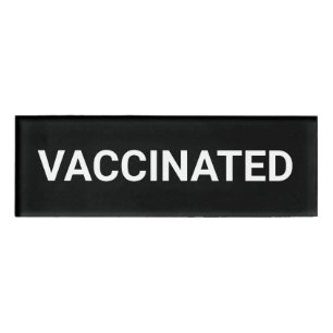 Geimpfte, Schwarz-weiße individuelle Namensmarke Namenschild